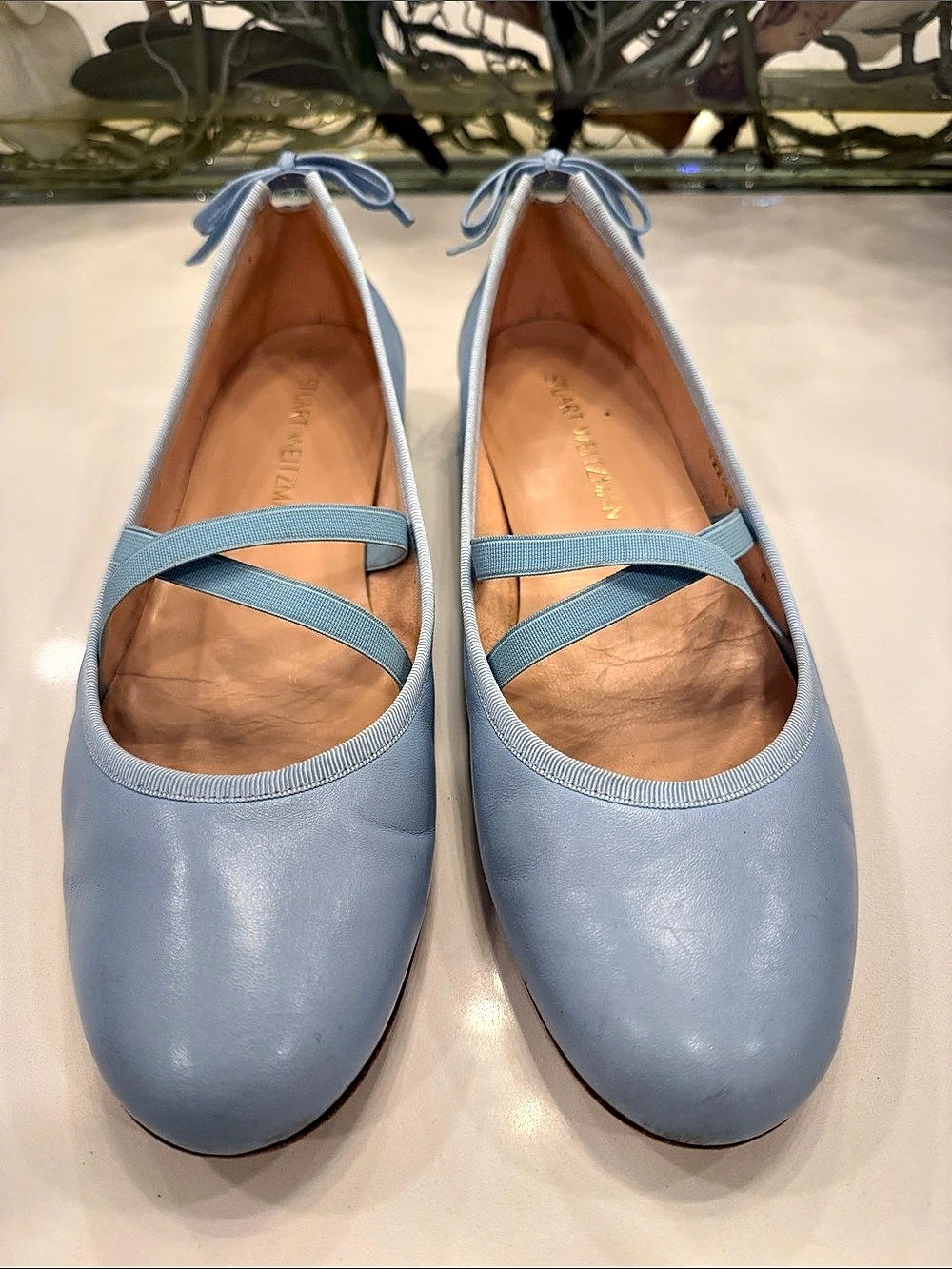 Stuart Weitzman Prima Bow Ballet Flat Blue